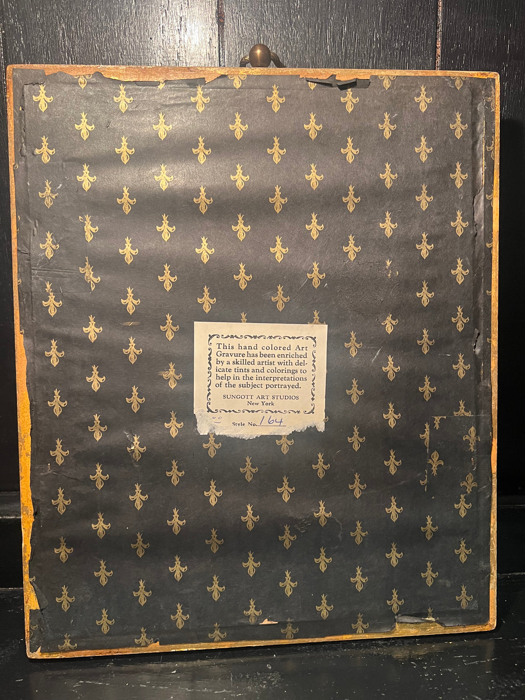 Italian Hand Colored Etching In Wood Frame