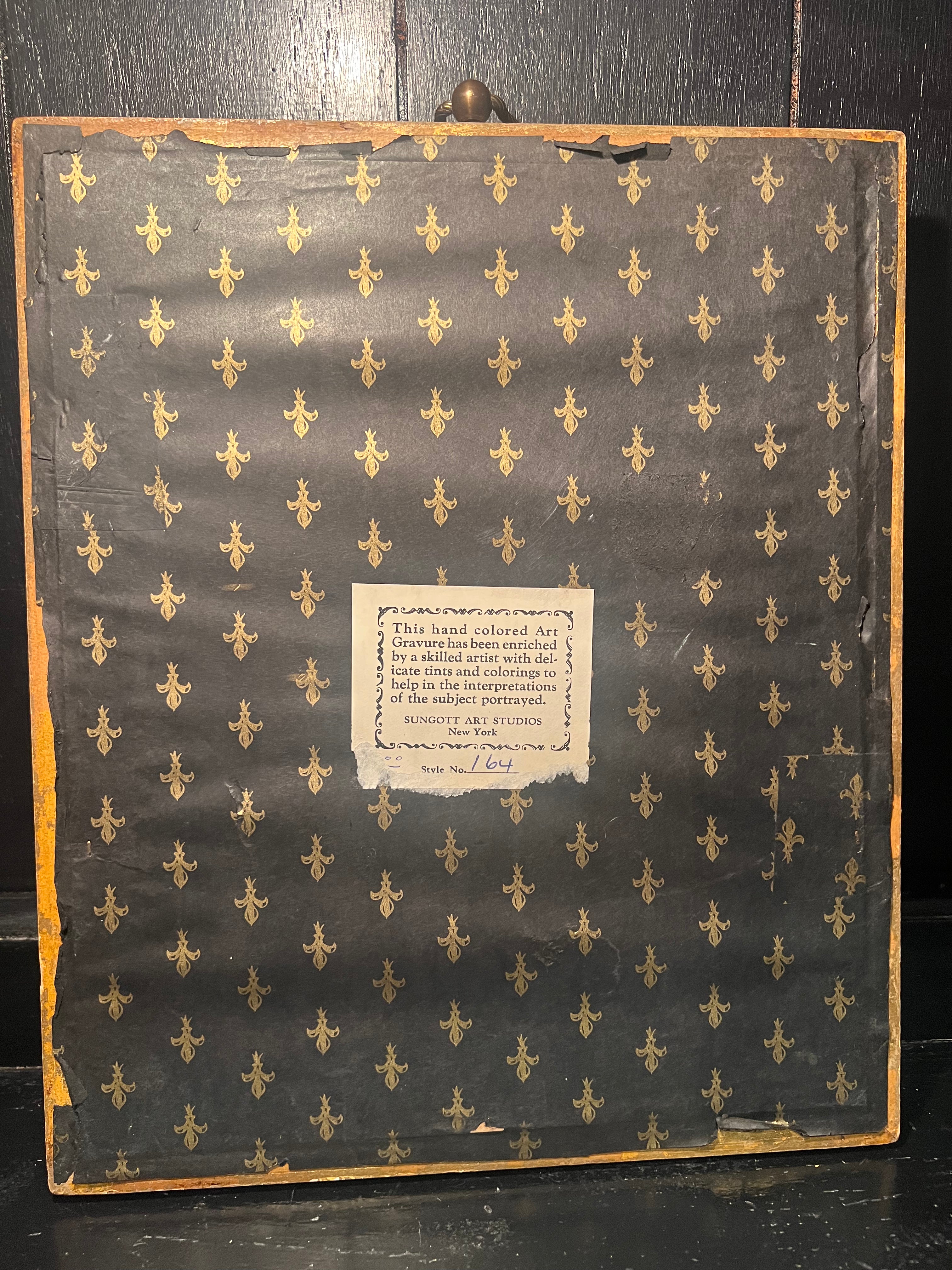 Italian Hand Colored Etching In Wood Frame