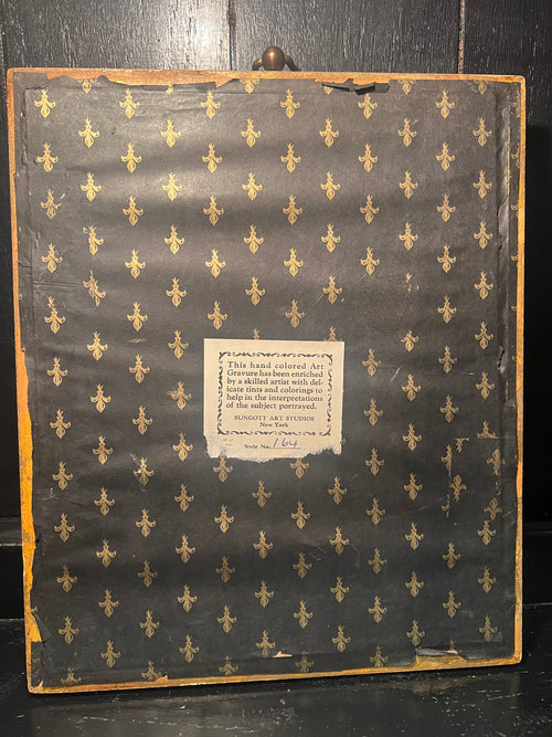 Italian Hand Colored Etching In Wood Frame