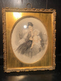 Italian Hand Colored Etching In Wood Frame