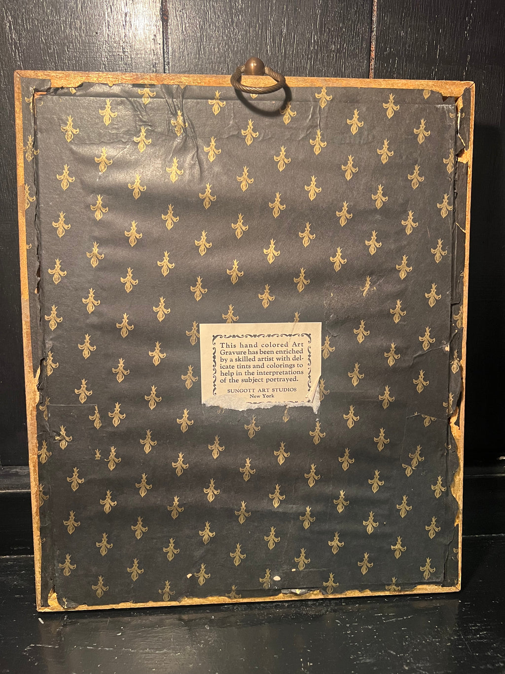 Italian Hand Colored Etching In Wood Frame