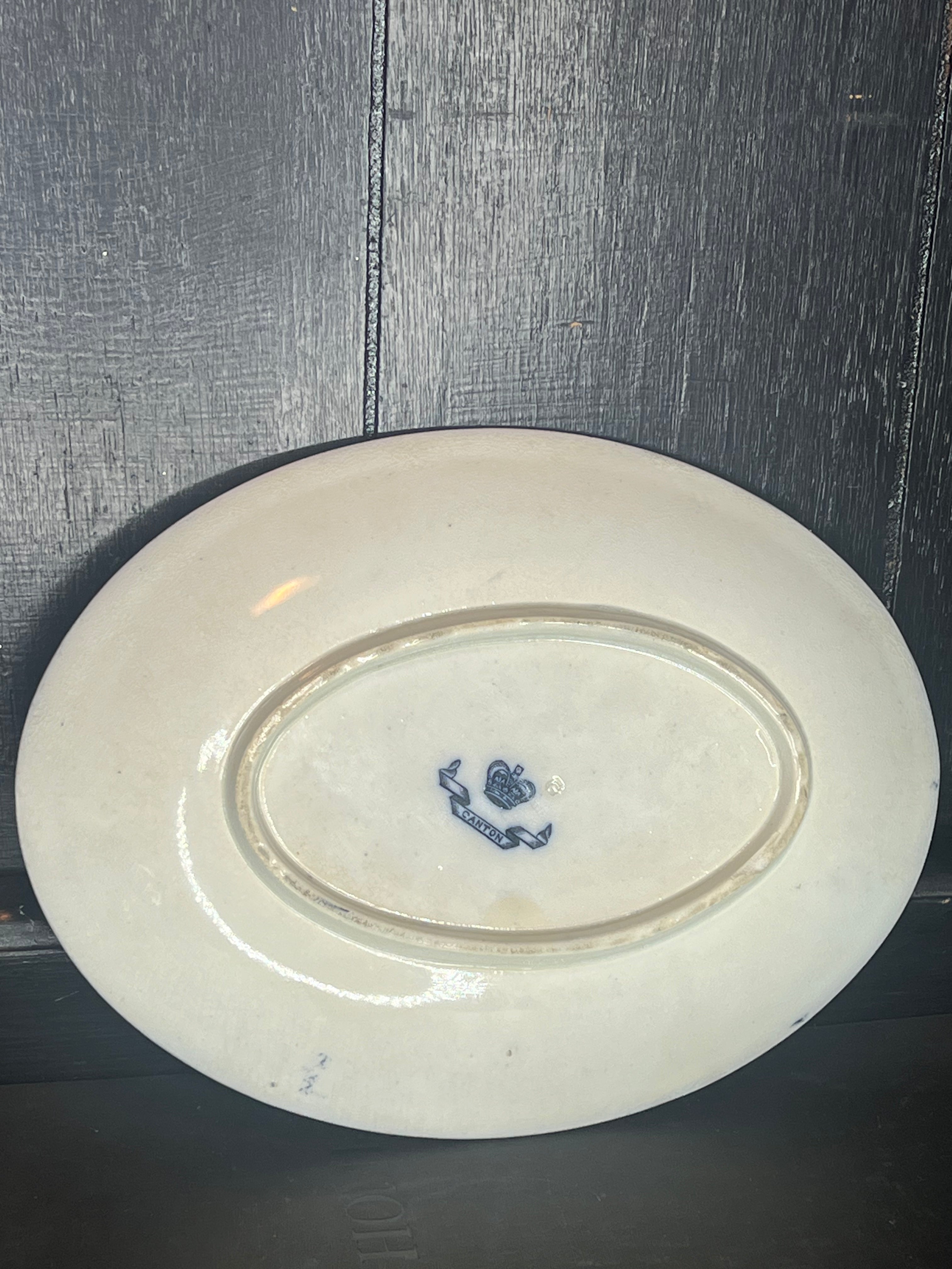 Flow Blue Tureen Set With Plate