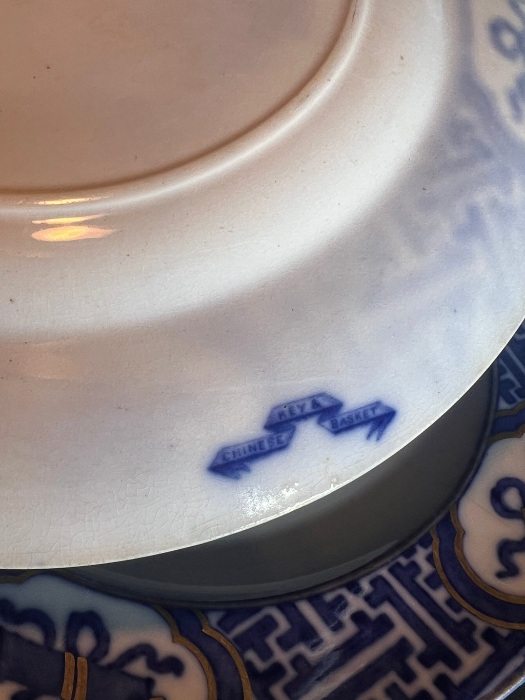 Flow Blue Gold Basket Plate set (2)