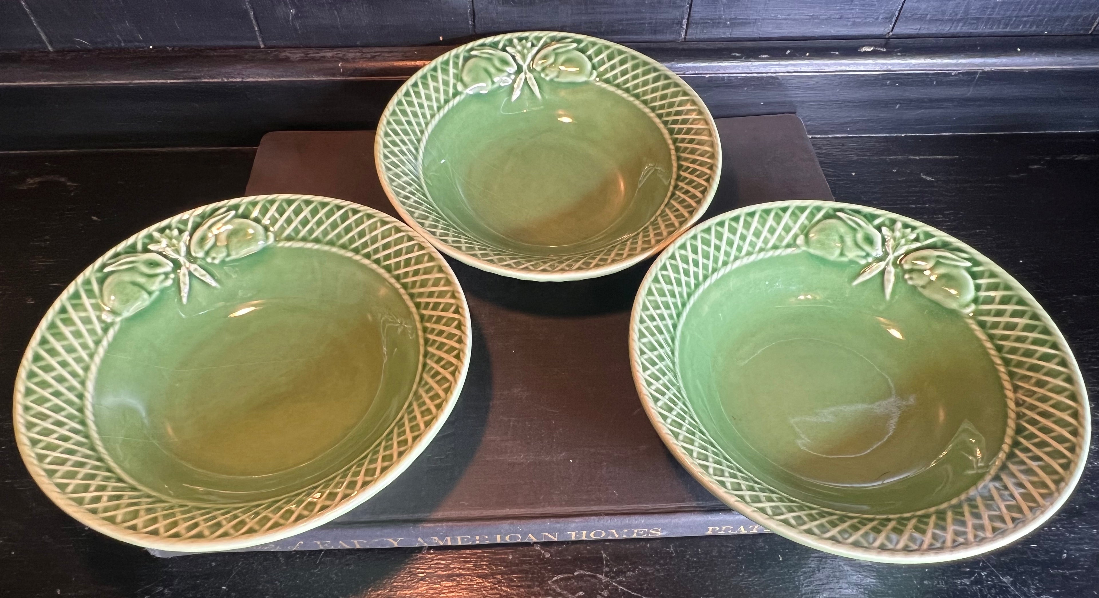 Bordallo Green Bunny Bowl Set of 3