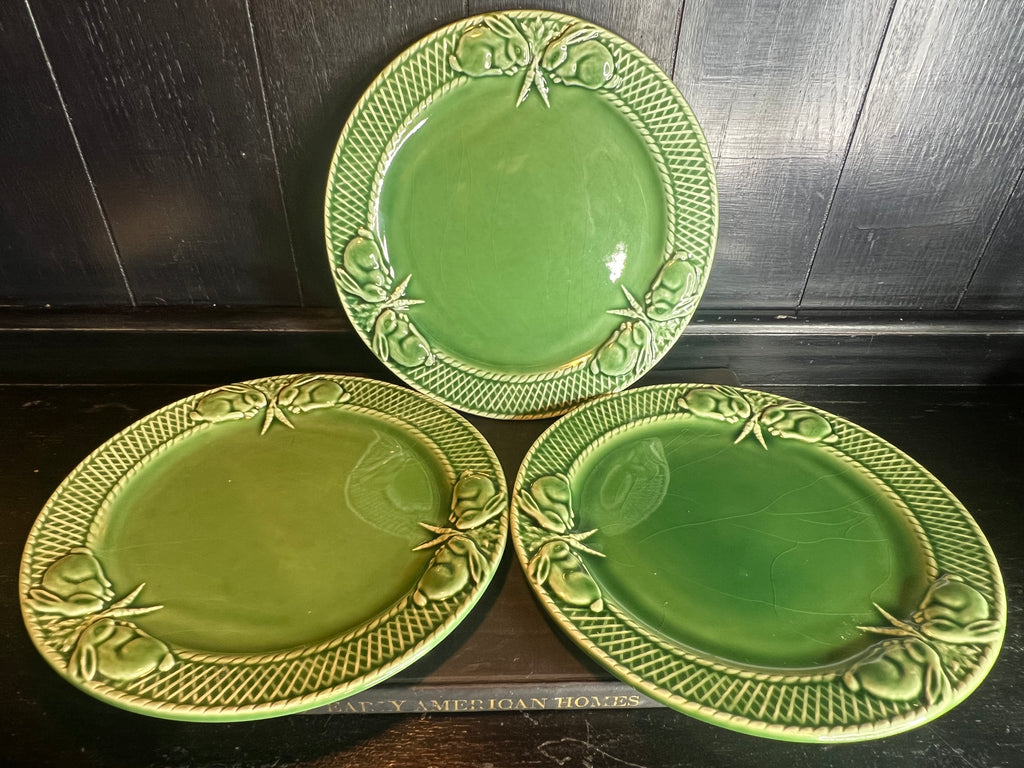 Bordallo Green Bunny Plate Set of 3