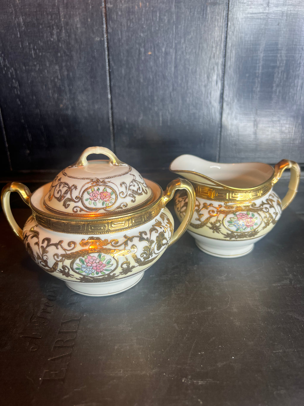 Nippon Sugar and Creamer with Callout