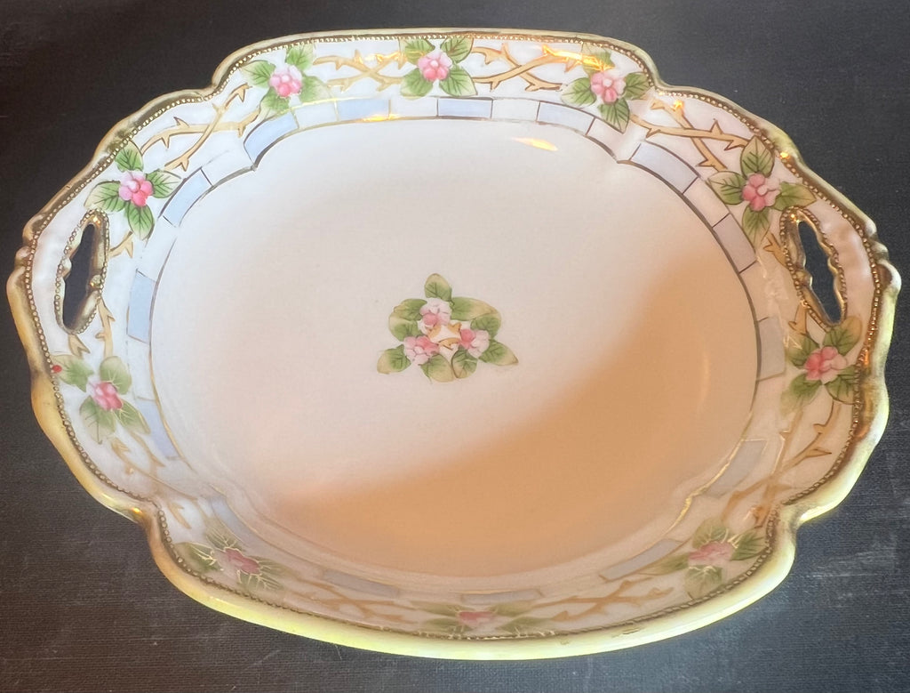 Nippon Small Tray with Gold and Floral Design