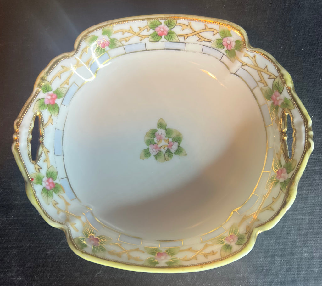 Nippon Small Tray with Gold and Floral Design