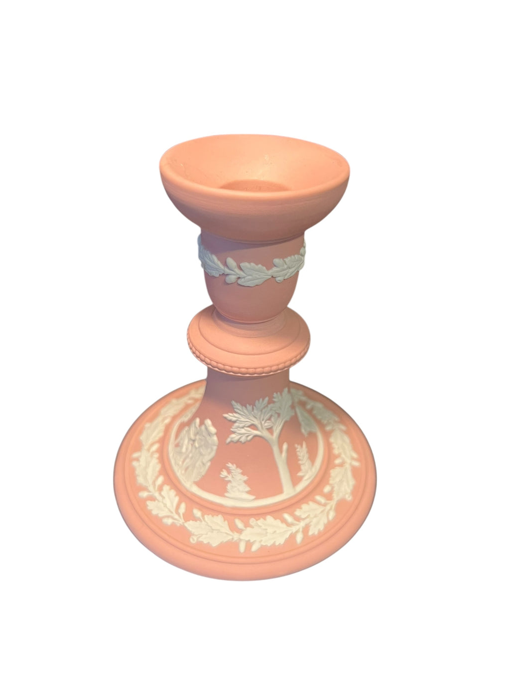 Wedgewood England pink candlestick