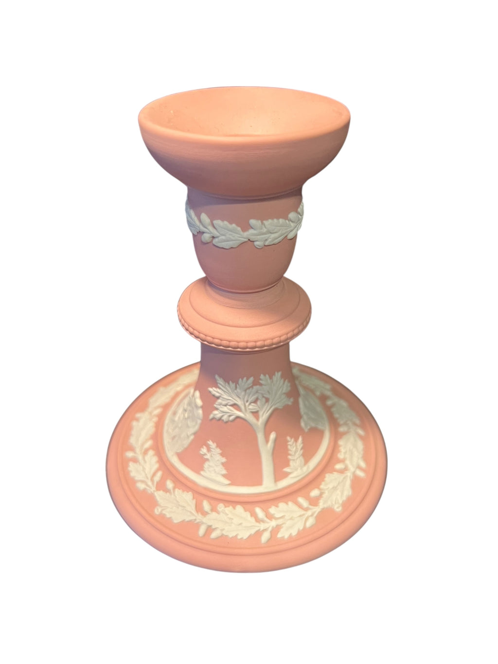 Wedgewood England pink candlestick