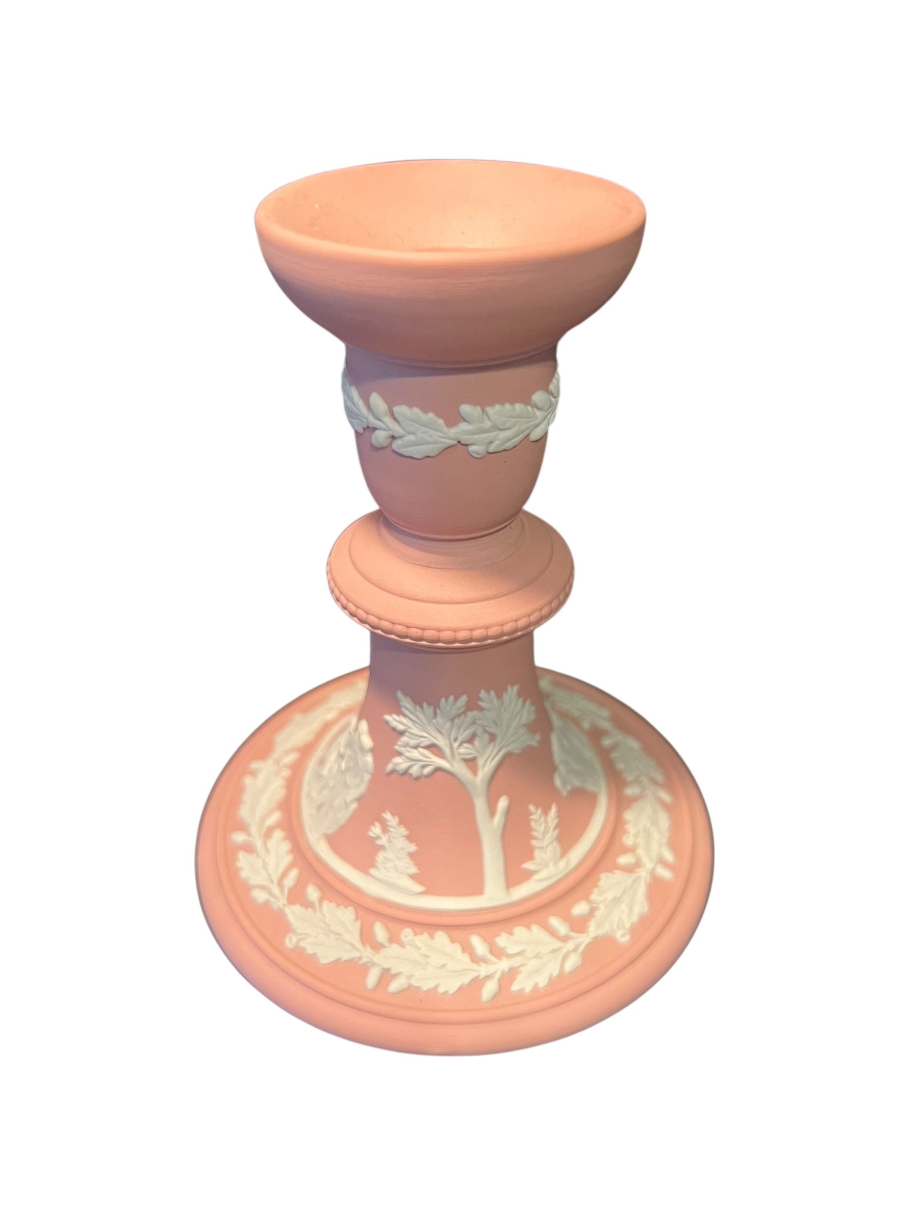 Wedgewood England pink candlestick