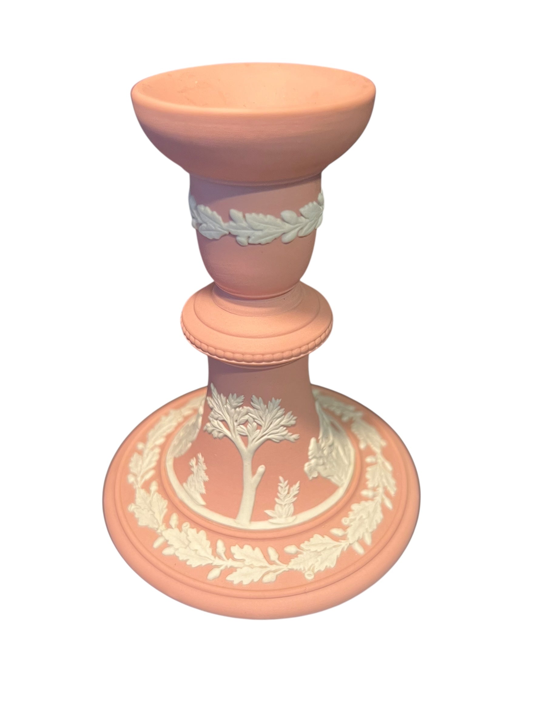 Wedgewood England pink candlestick