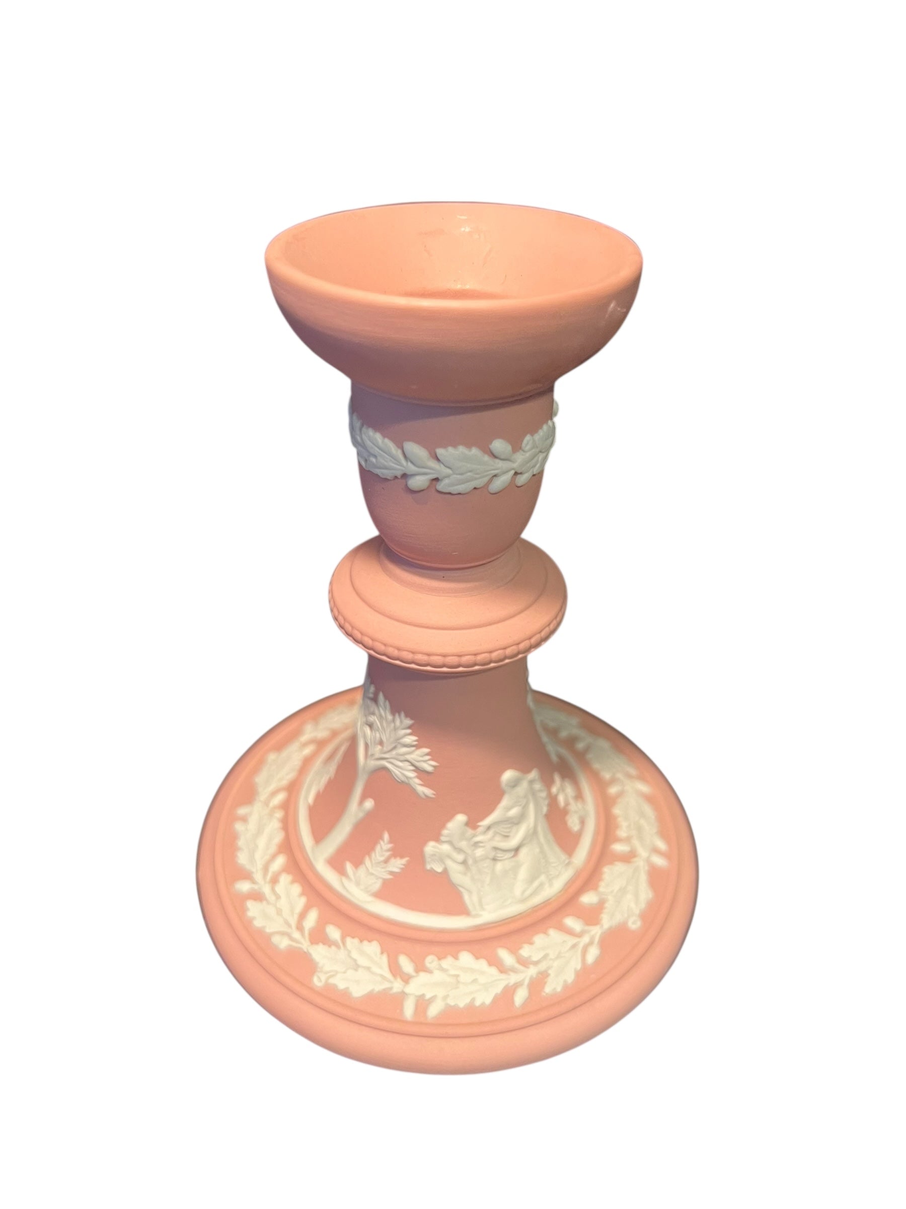Wedgewood England pink candlestick