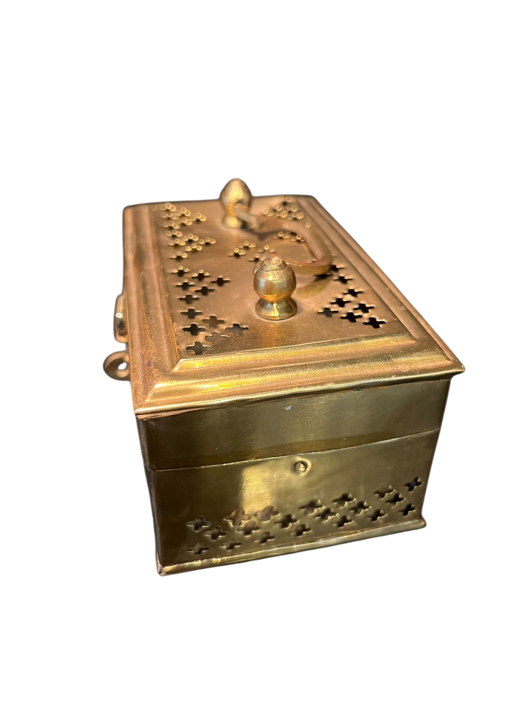 Antique brass cricket box