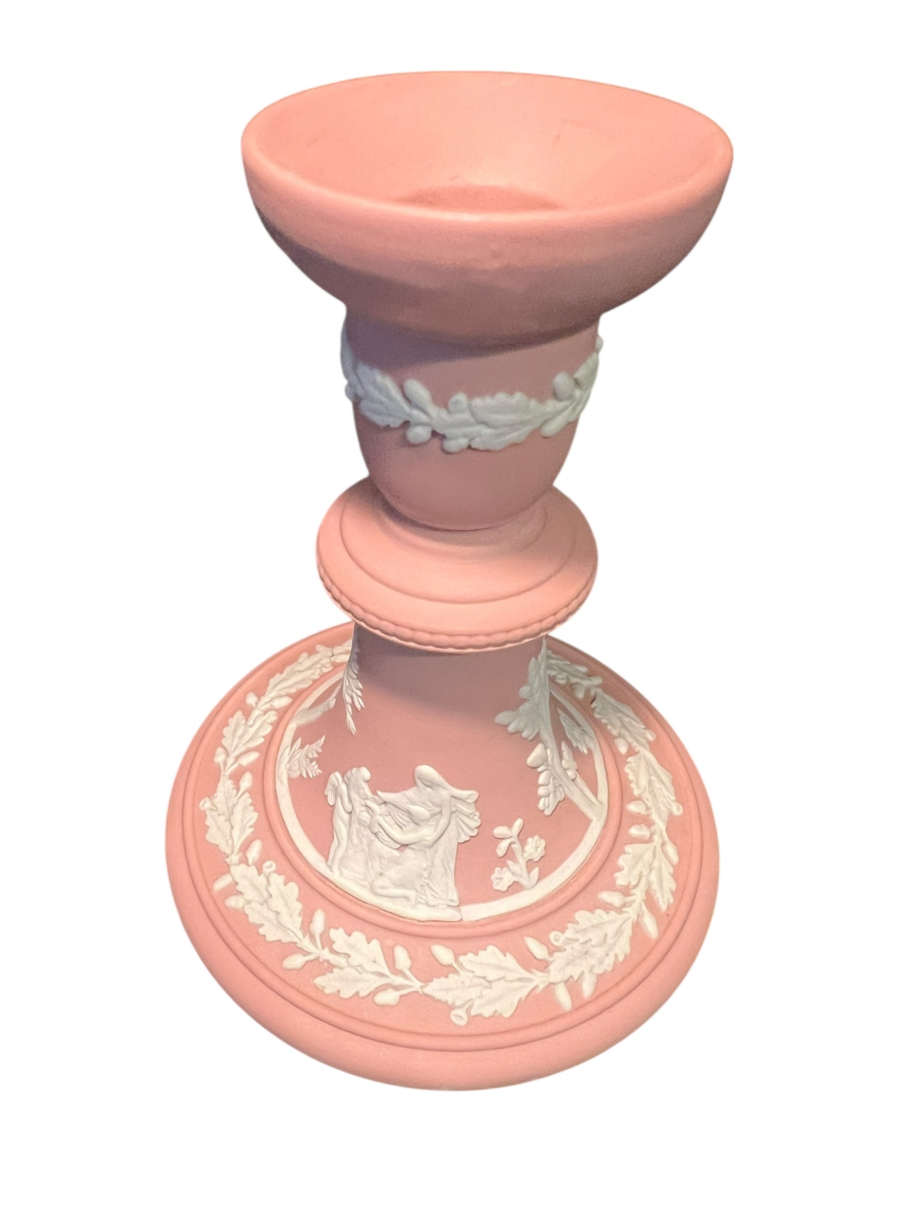 Wedgewood England pink candlestick