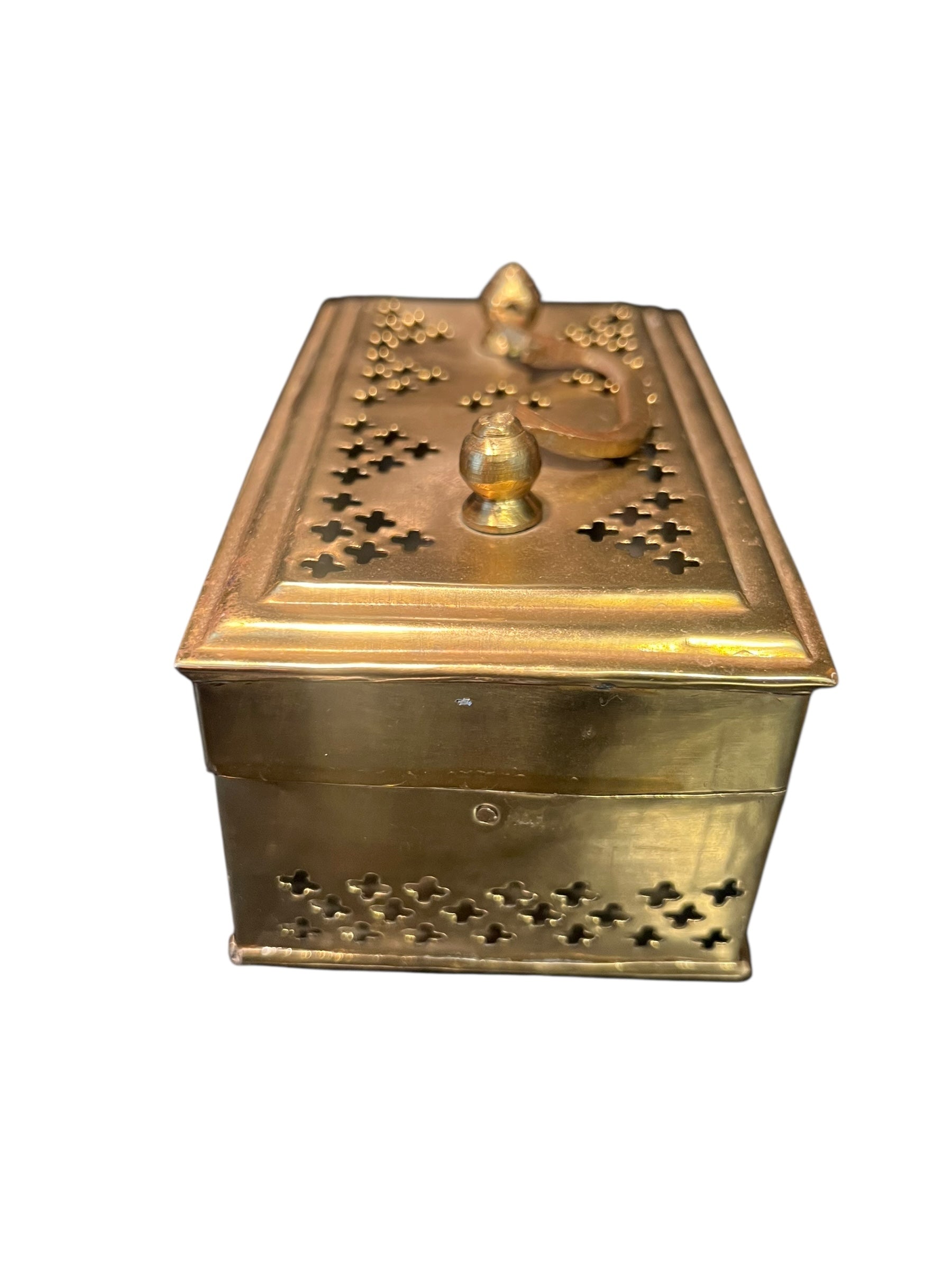 Antique brass cricket box