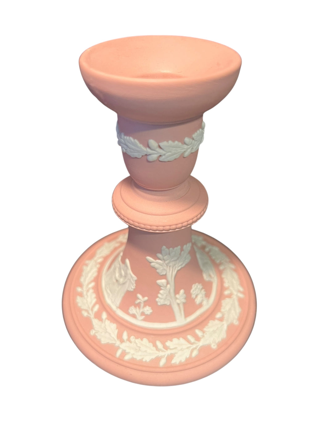 Wedgewood England pink candlestick