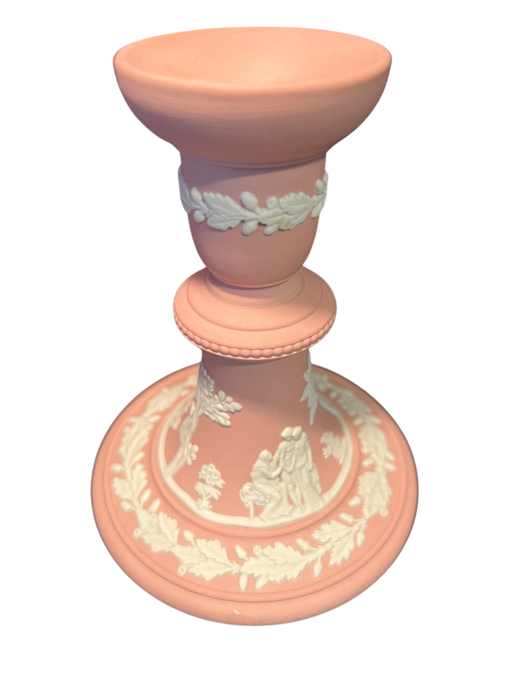 Wedgewood England pink candlestick