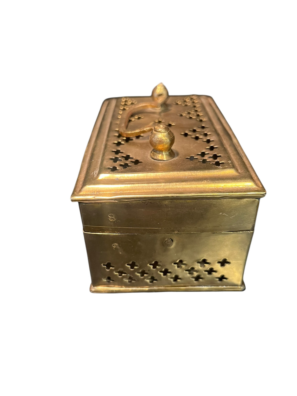Antique brass cricket box