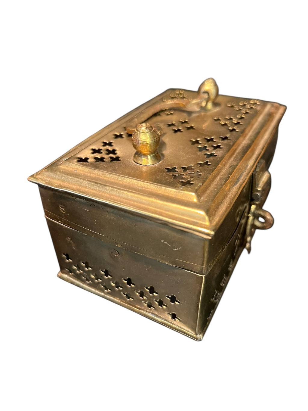 Antique brass cricket box