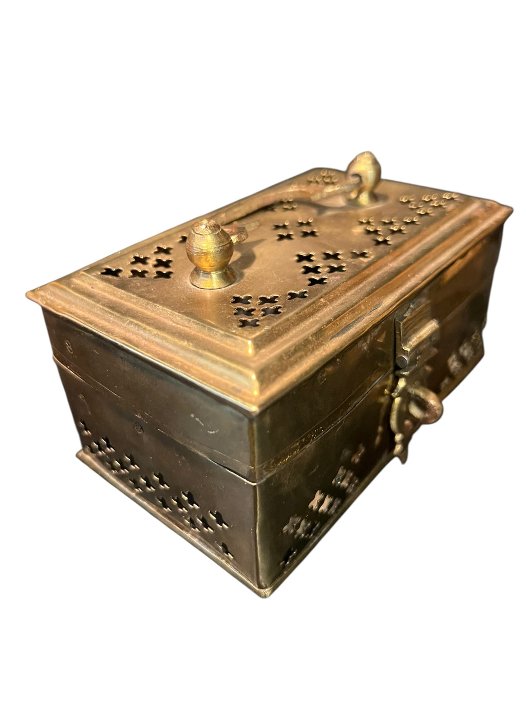 Antique brass cricket box