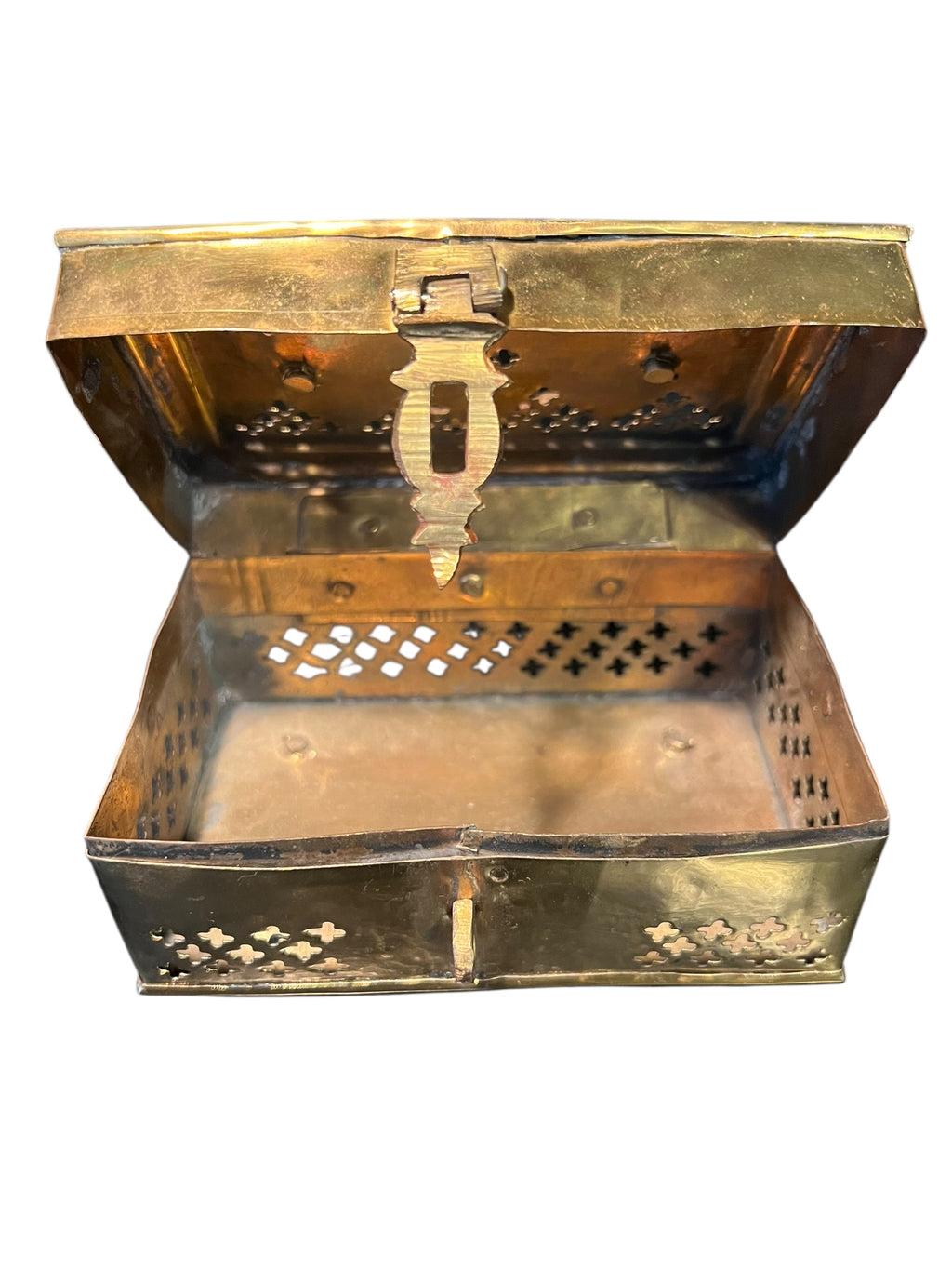 Antique brass cricket box