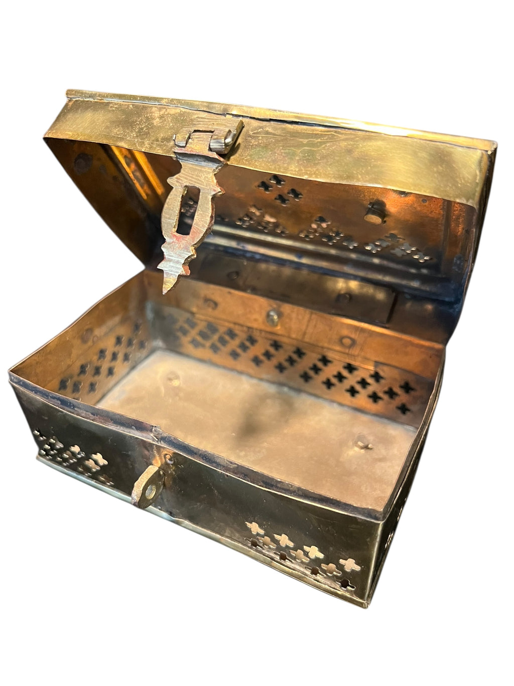 Antique brass cricket box