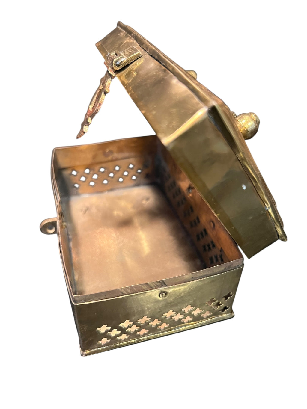 Antique brass cricket box