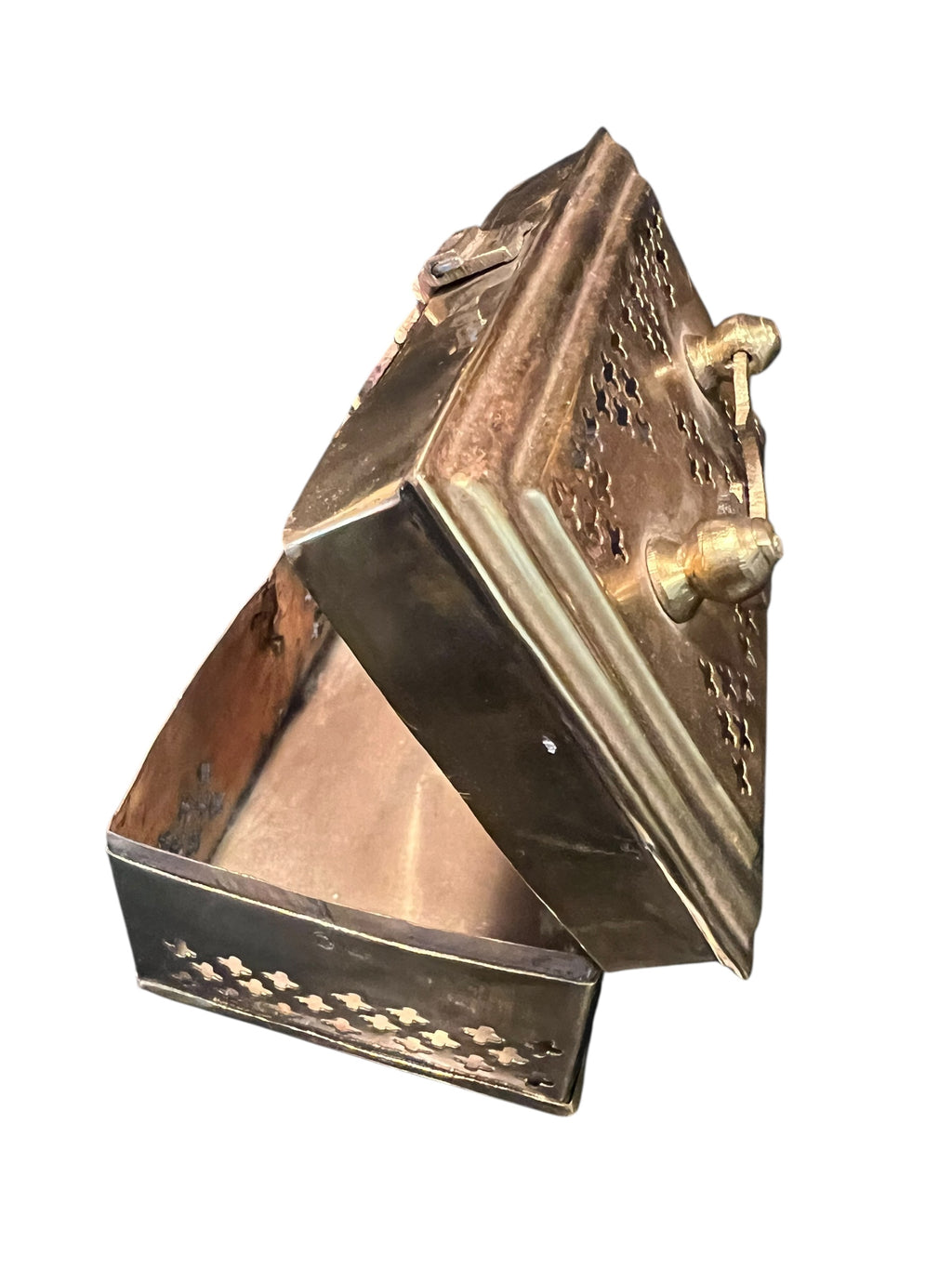 Antique brass cricket box