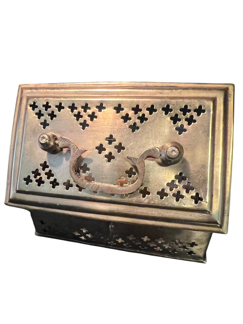 Antique brass cricket box