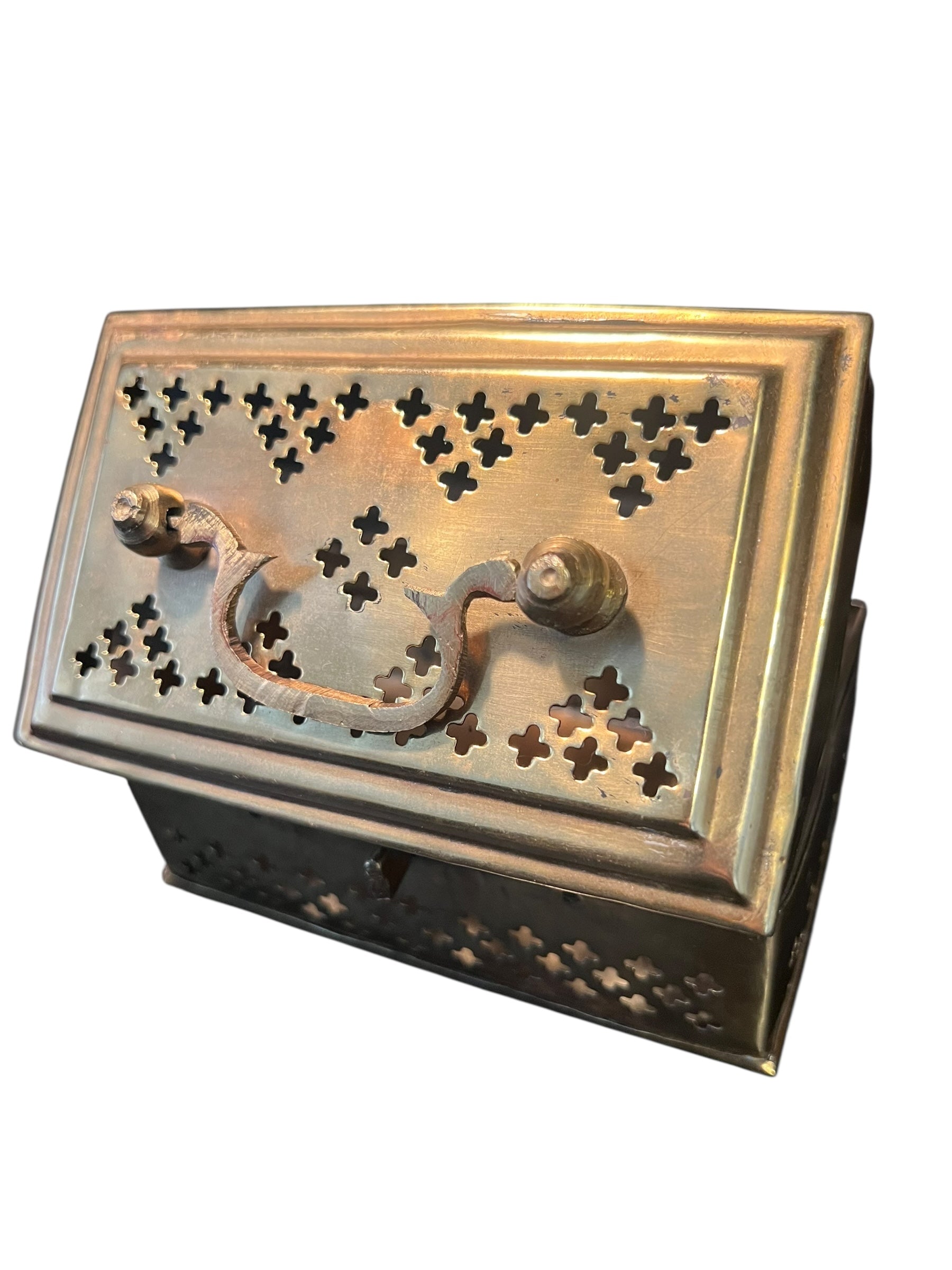 Antique brass cricket box