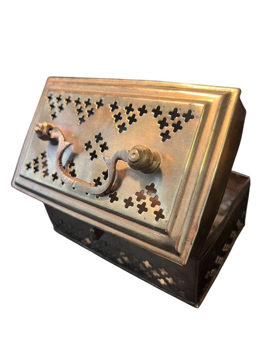 Antique brass cricket box