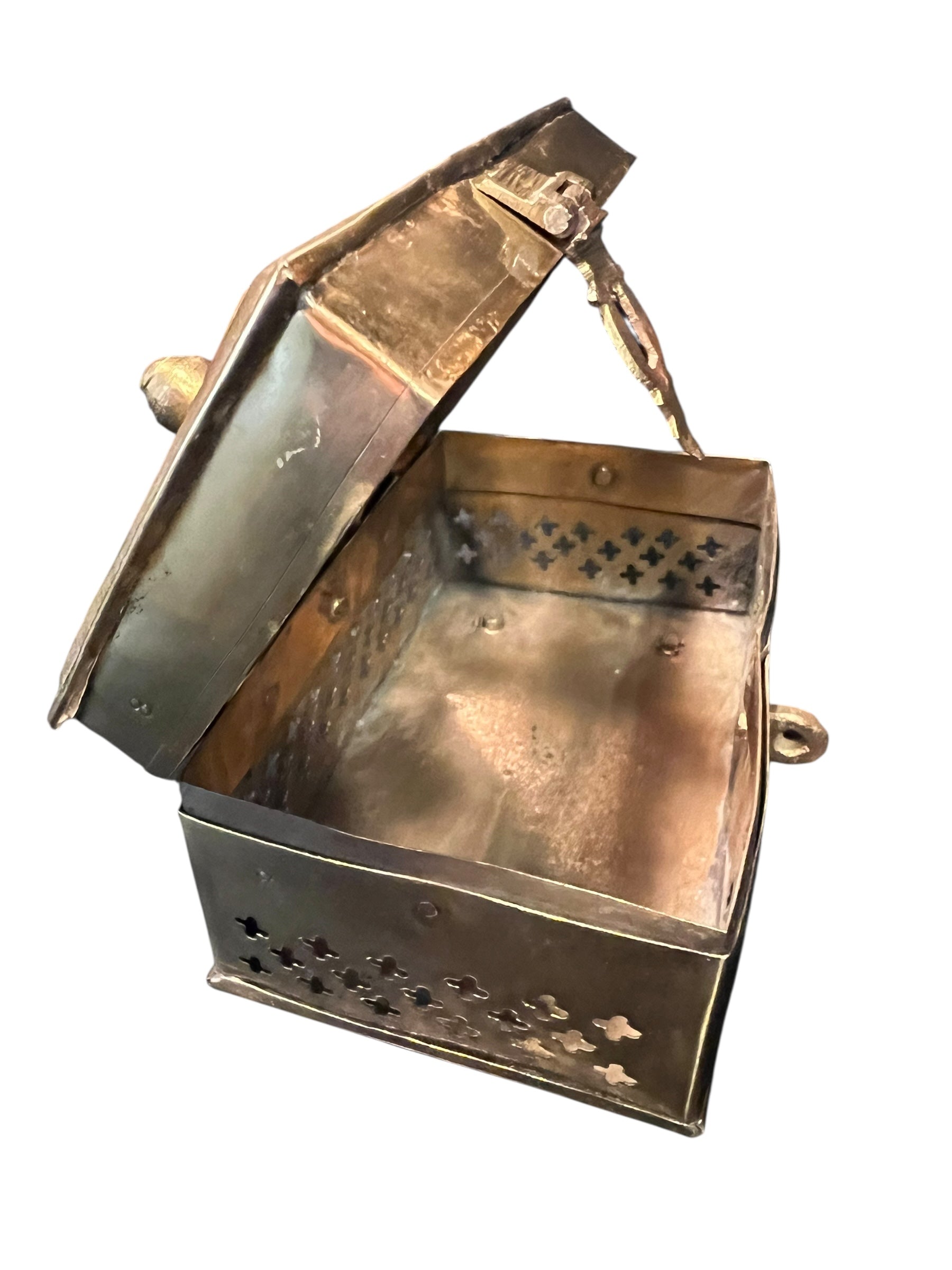 Antique brass cricket box